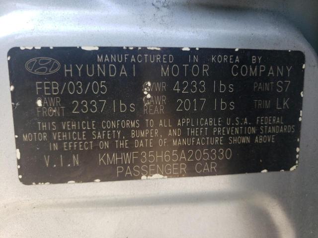 Photo 10 from auction – 2005 HYUNDAI SONATA GLS with VIN KMHWF35H65A205330