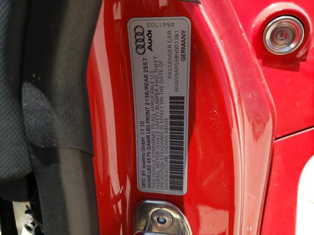 Photo 10 from auction – 2011 AUDI R8 5.2 QUA with VIN WUAVNAFG5BN001381