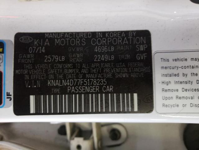 Photo 10 from auction – 2015 KIA CADENZA PR with VIN KNALN4D77F5178235
