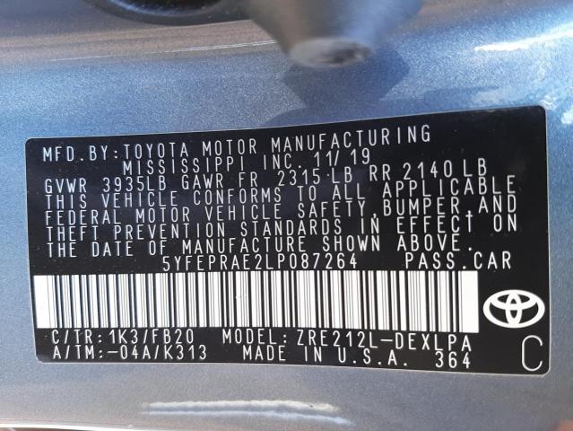 Photo 10 from auction – 2020 TOYOTA COROLLA LE with VIN 5YFEPRAE2LP087264