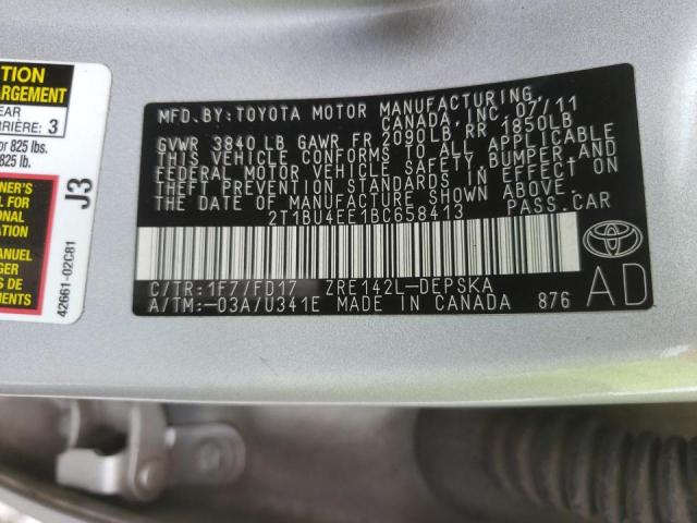 Photo 10 from auction – 2011 TOYOTA COROLLA BA with VIN 2T1BU4EE1BC658413