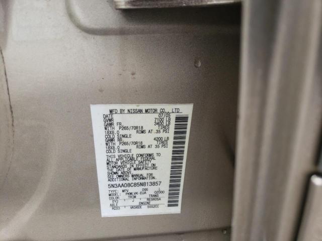 Photo 9 from auction – 2005 INFINITI QX56 with VIN 5N3AA08C85N813857
