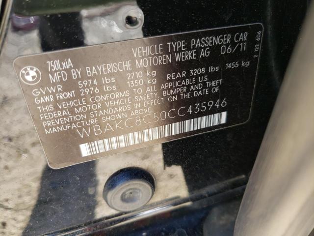 Photo 10 from auction – 2012 BMW 750 LI with VIN WBAKC8C50CC435946
