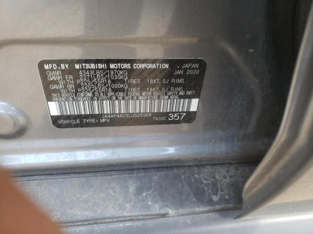 Photo 10 from auction – 2020 MITSUBISHI OUTLANDER with VIN JA4AP4AU3LU025958