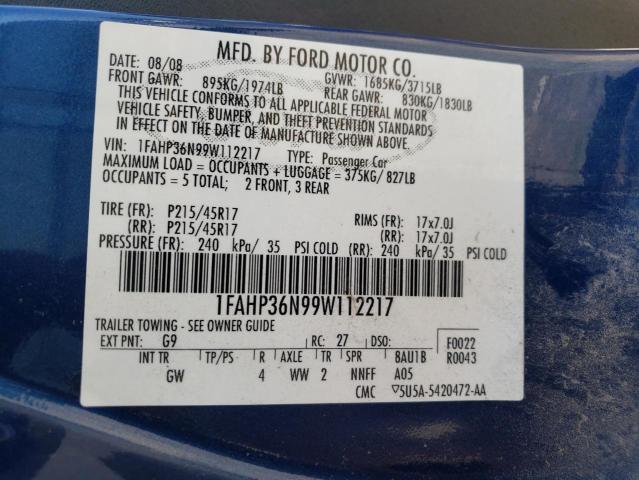 Photo 10 from auction – 2009 FORD FOCUS SES with VIN 1FAHP36N99W112217