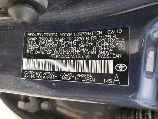 Photo 10 from auction – 2010 TOYOTA PRIUS with VIN JTDKN3DU5A5123192