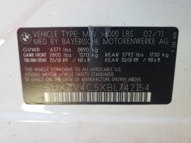 Photo 10 from auction – 2011 BMW X5 XDRIVE3 with VIN 5UXZV4C5XBL742154