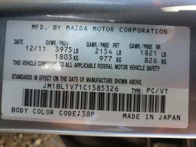 Photo 10 from auction – 2012 MAZDA 3 I with VIN JM1BL1V71C1585326