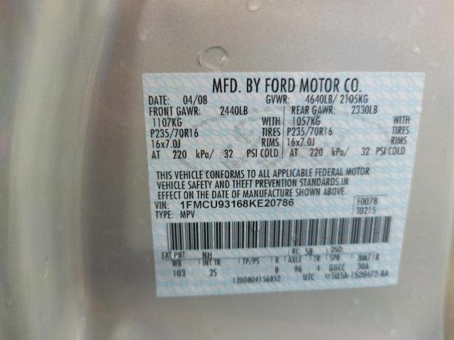 Photo 10 from auction – 2008 FORD ESCAPE XLT with VIN 1FMCU93168KE20786