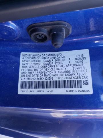 Photo 10 from auction – 2019 HONDA CIVIC LX with VIN 2HGFC4B68KH308558