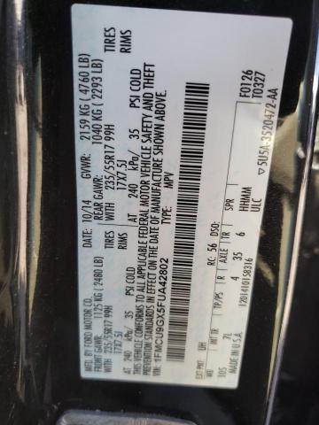Photo 10 from auction – 2015 FORD ESCAPE SE with VIN 1FMCU9GX5FUA42802