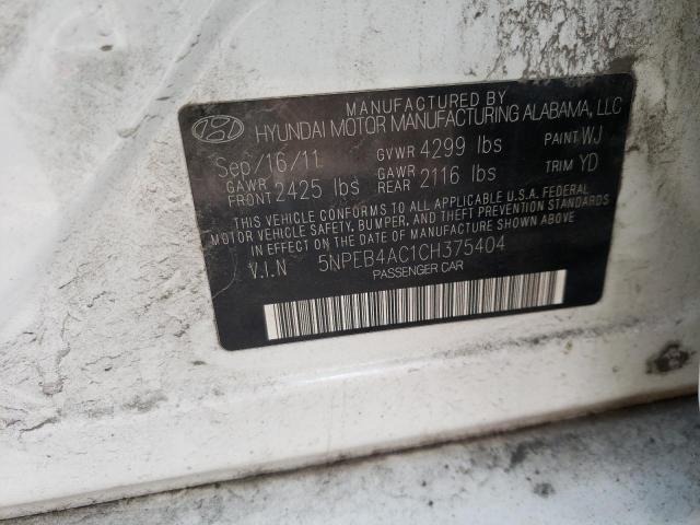 Photo 10 from auction – 2012 HYUNDAI SONATA GLS with VIN 5NPEB4AC1CH375404