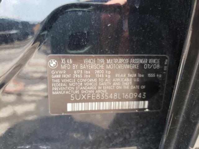Photo 10 from auction – 2008 BMW X5 4.8I with VIN 5UXFE83548L160943