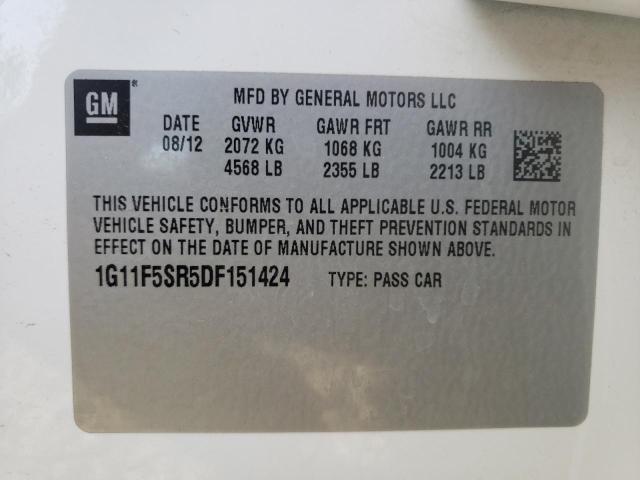 Photo 10 from auction – 2013 CHEVROLET MALIBU 2LT with VIN 1G11F5SR5DF151424