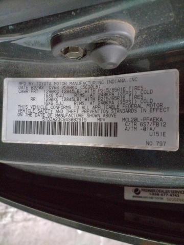 Photo 10 from auction – 2004 TOYOTA SIENNA CE with VIN 5TDZA23C94S002919