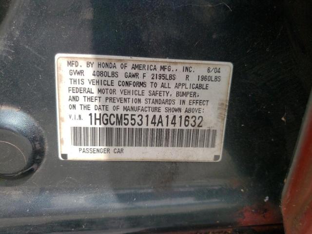 Photo 10 from auction – 2004 HONDA ACCORD with VIN 1HGCM55314A141632