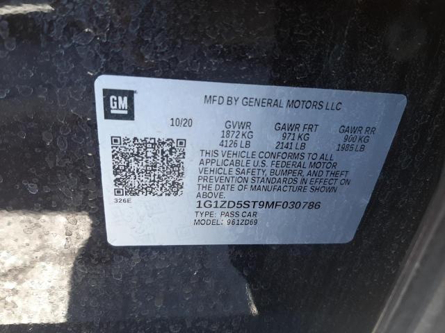 Photo 10 from auction – 2021 CHEVROLET MALIBU LT with VIN 1G1ZD5ST9MF030786