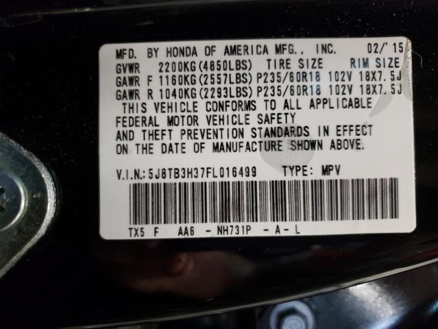 Photo 10 from auction – 2015 ACURA RDX with VIN 5J8TB3H37FL016499