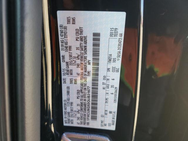 Photo 10 from auction – 2016 FORD ESCAPE SE with VIN 1FMCU9GX0GUB31677