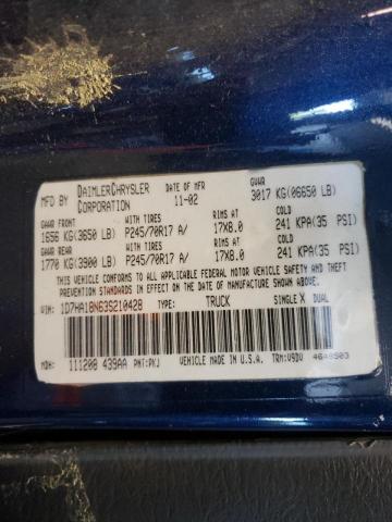Photo 10 from auction – 2003 DODGE RAM 1500 S with VIN 1D7HA18N63S210428