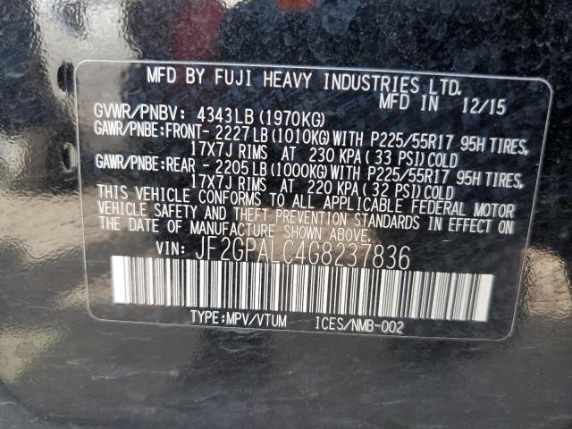 Photo 10 from auction – 2016 SUBARU CROSSTREK with VIN JF2GPALC4G8237836