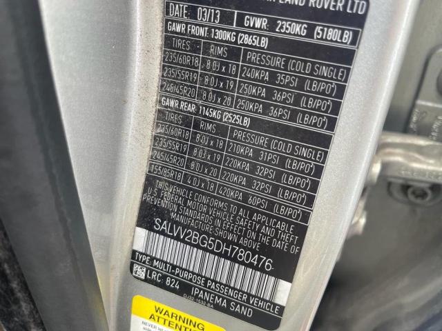 Photo 10 from auction – 2013 LAND ROVER RANGE ROVE with VIN SALVV2BG5DH780476