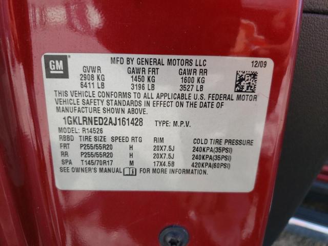 Photo 10 from auction – 2010 GMC ACADIA SLT with VIN 1GKLRNED2AJ161428