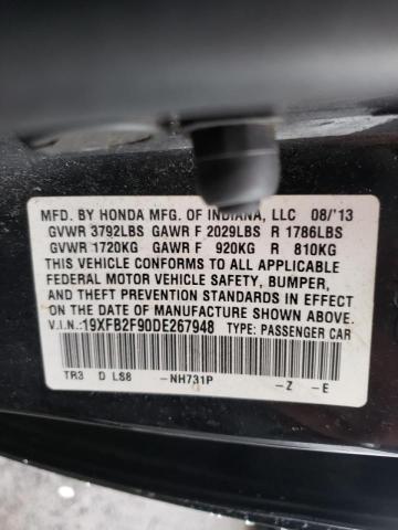 Photo 10 from auction – 2013 HONDA CIVIC EXL with VIN 19XFB2F90DE267948