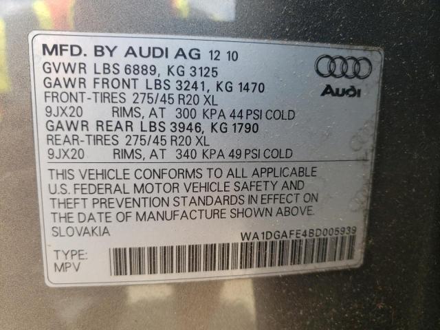 Photo 10 from auction – 2011 AUDI Q7 PRESTIG with VIN WA1DGAFE4BD005939