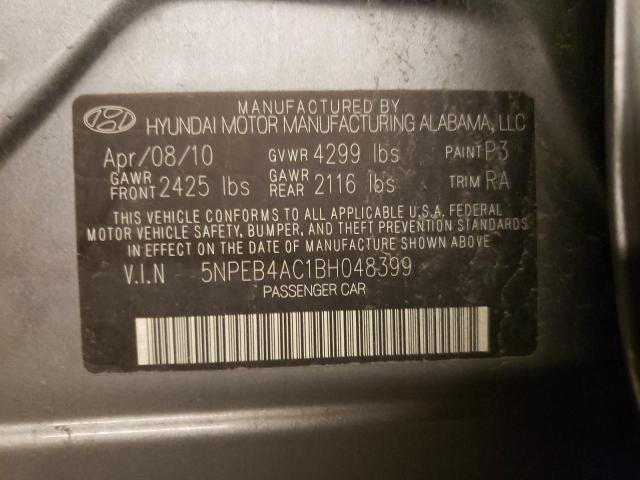 Photo 10 from auction – 2011 HYUNDAI SONATA GLS with VIN 5NPEB4AC1BH048399