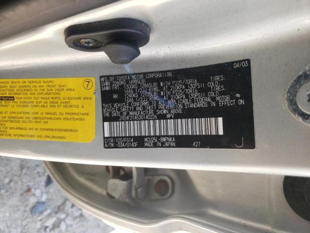 Photo 10 from auction – 2003 TOYOTA HIGHLANDER with VIN JTEHF21A530140226