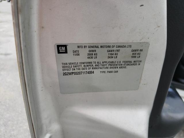 Photo 10 from auction – 2007 PONTIAC GRAND PRIX with VIN 2G2WP552071174084