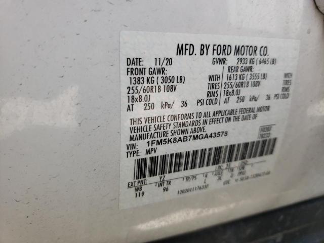 Photo 10 from auction – 2021 FORD EXPLORER P with VIN 1FM5K8AB7MGA43578