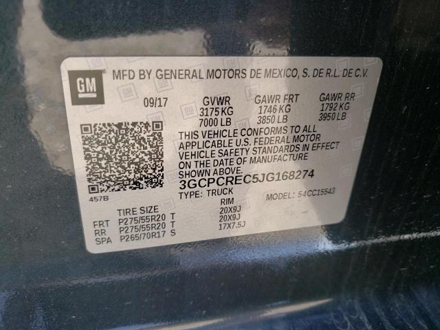 Photo 10 from auction – 2018 CHEVROLET SILVERADO with VIN 3GCPCREC5JG168274