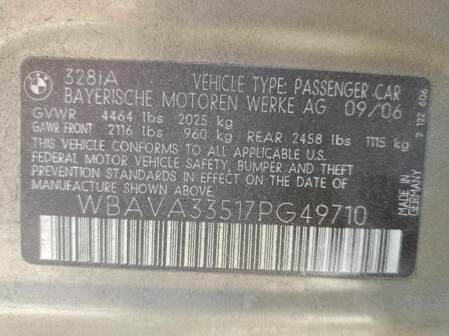 Photo 10 from auction – 2007 BMW 328 I with VIN WBAVA33517PG49710