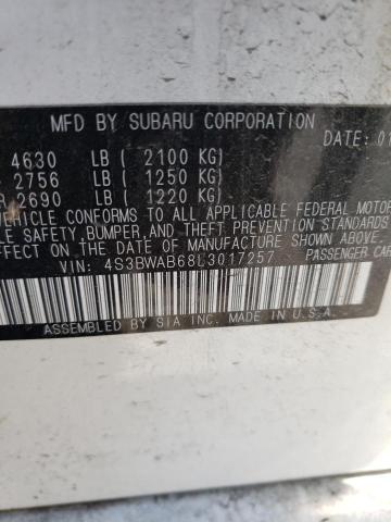 Photo 10 from auction – 2020 SUBARU LEGACY with VIN 4S3BWAB68L3017257