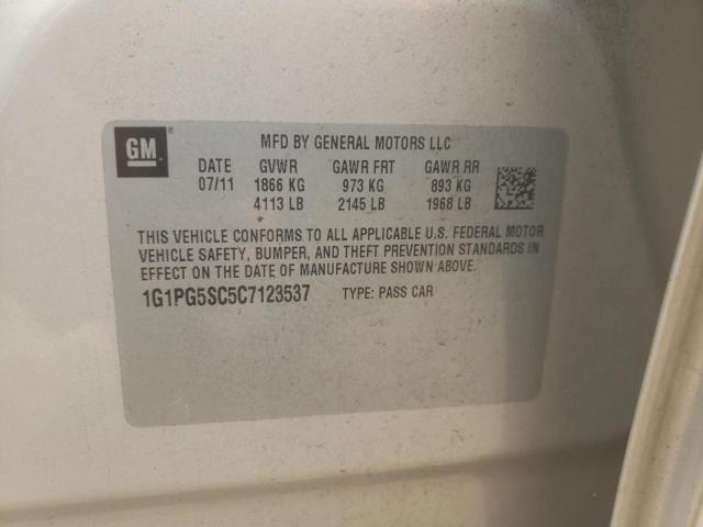 Photo 10 from auction – 2012 CHEVROLET CRUZE LT with VIN 1G1PG5SC5C7123537