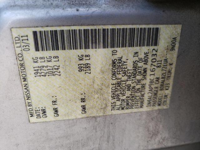 Photo 10 from auction – 2011 NISSAN ALTIMA BAS with VIN 1N4AL2AP9BC167032