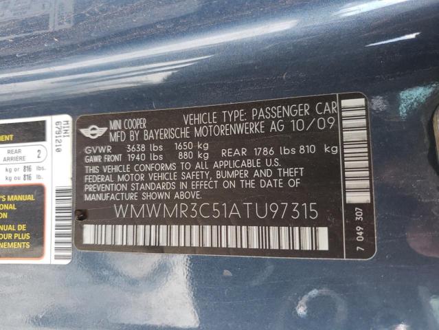 Photo 10 from auction – 2010 MINI COOPER with VIN WMWMR3C51ATU97315