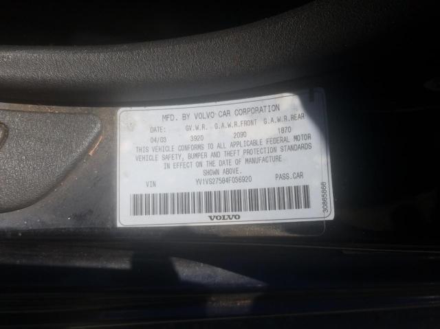 Photo 10 from auction – 2004 VOLVO S40 1.9T with VIN YV1VS27584F036920