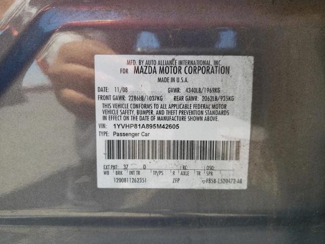 Photo 10 from auction – 2009 MAZDA 6 I with VIN 1YVHP81A895M42605