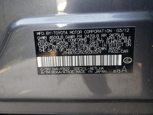 Photo 10 from auction – 2012 LEXUS IS 350 with VIN JTHBE5C25C5030329