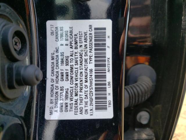 Photo 10 from auction – 2017 HONDA CIVIC LX with VIN 2HGFC2F57HH574166