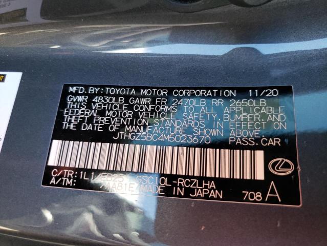 Photo 10 from auction – 2021 LEXUS RC 350 BAS with VIN JTHGZ5BC4M5023670