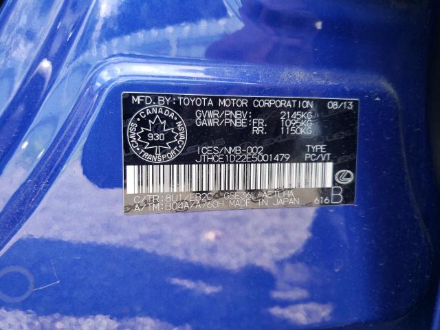 Photo 10 from auction – 2014 LEXUS IS 350 with VIN JTHCE1D22E5001479