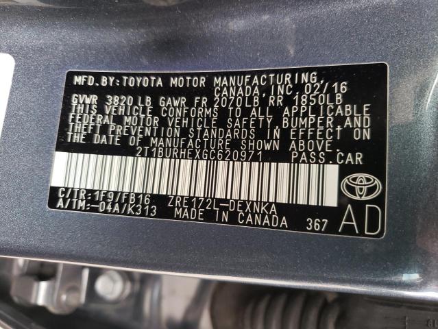 Foto 10 de la subasta – 2016 TOYOTA COROLLA L con VIN 2T1BURHEXGC620971