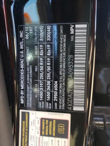 Photo 10 from auction – 2012 MERCEDES-BENZ ML 350 BLU with VIN 4JGDA2EB3CA095328