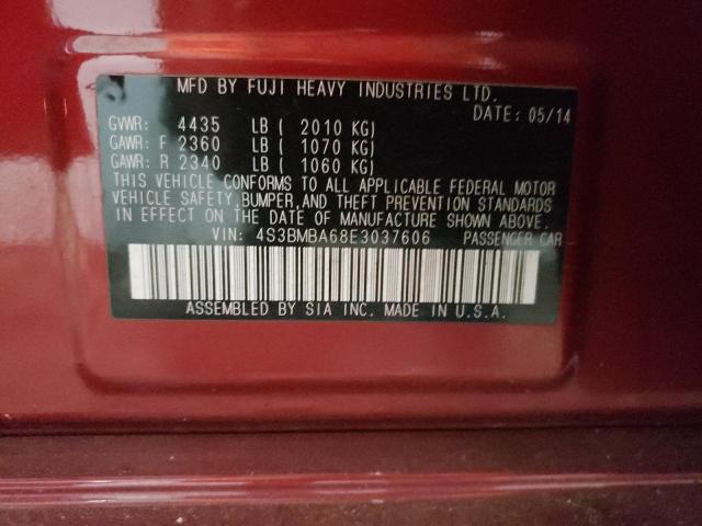 Photo 10 from auction – 2014 SUBARU LEGACY 2.5 with VIN 4S3BMBA68E3037606