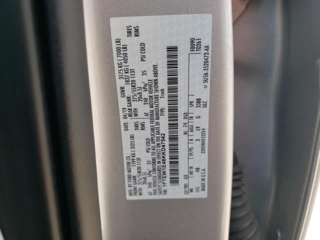 Photo 10 from auction – 2019 FORD F150 SUPER with VIN 1FTEW1E48KKD47542