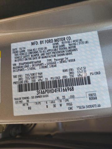 Photo 10 from auction – 2015 FORD FUSION SE with VIN 3FA6P0HD4FR166968